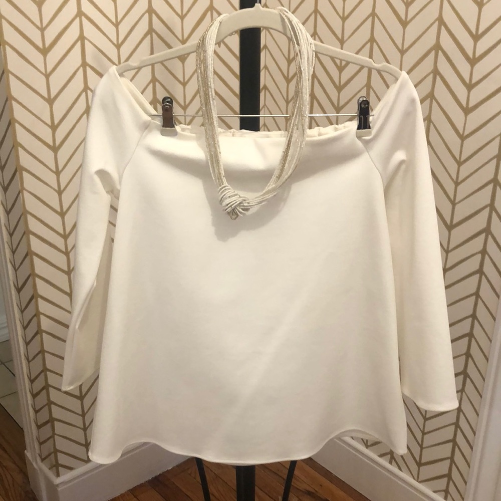 Off the shoulder white top - work twice!
